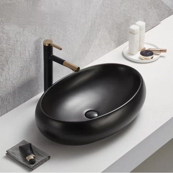 PA6040MB Matte black oval basin 600*400*150 PA6040MB Matte black oval basin 600*400*150