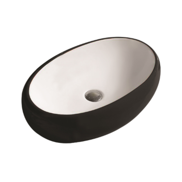 PA6040MBW Matte black & white oval basin 600*400*150 PA6040MBW Matte black & white oval basin 600*400*150