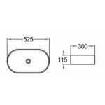 PA5230CRA White Carrara Ceramic basin 525*300*115