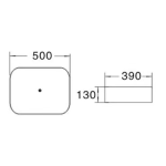 PA5039M2 Matte white Carrara with gold Vein ceramic basin 500*390*130mm