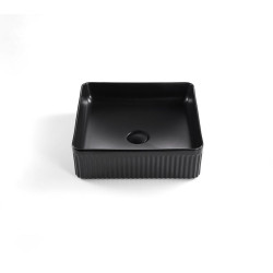 CA415SQ-MB Matte Black fluted basin 360*360*115