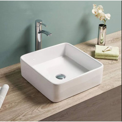 Ultra slim gloss white square basin 360*360*130