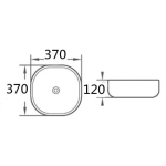 PA37375MW Matte white square basin 370*370*120