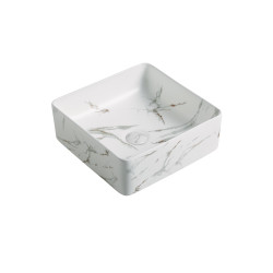 PA3737CRA Matte white Carrara ceramic basin 360*360*130