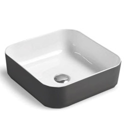 Black and white square basin 390*390*137 PA3838MBW
