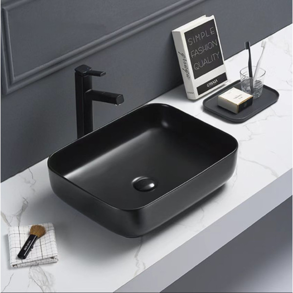 PA5039MB Matte black Square basin 500*390*130 PA5039MB Matte black Square basin 500*390*130