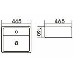 BASIN SQUARE 465X465X160  IS2080