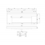 Moonlight wall hung basin 1500mm 