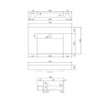 Moonlight wall hung basin 750mm