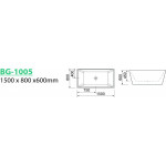 BG-1005 Free standing bath gloss white 1500*800*600mm
