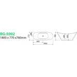 BG-5002 Free standing High Back bath 1800*770*760mm