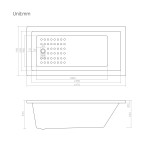1470mm drop in bath/Viva Anti Slippery Island Bath VB1470