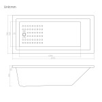 1470mm drop in bath/Viva Anti Slippery Island Bath VB1470