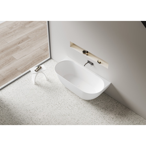 Back To Wall Free Standing Acrylic Overflow Bathtub 1500 &1700 LK-EB 