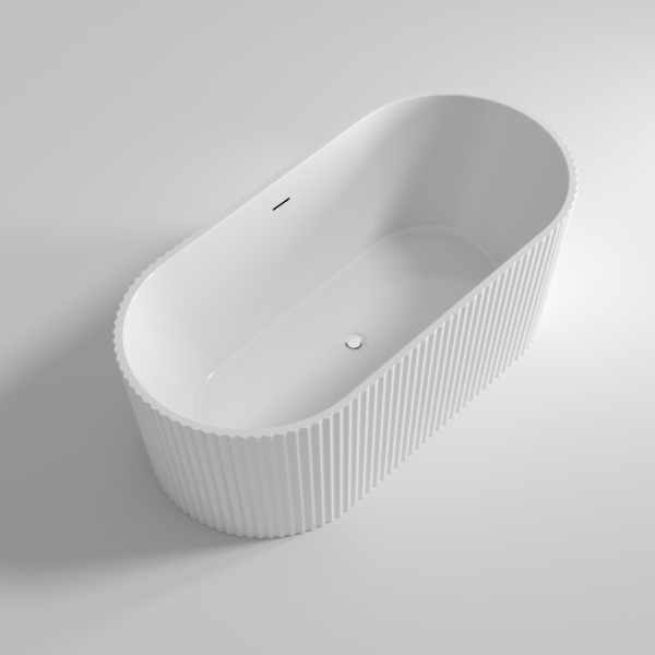 Agena Fluted Acrylic Free-Standing Bath with Overflow LK-FA1500-OF Agena Fluted Acrylic Free-Standing Bath with Overflow LK-FA1500-OF