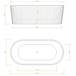 Agena Fluted Acrylic Free-Standing Bath with Overflow LK-FA1500-OF Agena Fluted Acrylic Free-Standing Bath with Overflow LK-FA1500-OF