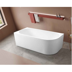 Rose 1700mm V-Groove Left-Hand Corner Matt White Bathtub