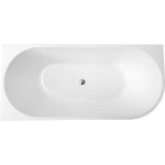 Rose 1700mm V-Groove Left-Hand Corner Matt White Bathtub