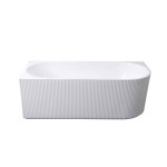 Rose 1700mm V-Groove Left-Hand Corner Matt White Bathtub