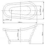 ESBT1680 Claw foot bathtub