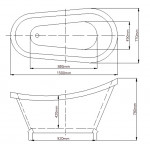 ESBT1500 Claw foot bathtub