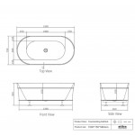 Bondi Gloss White Free Standing Bath 1500mm and 1700mm