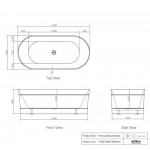 Bondi Gloss White Free Standing Bath 1500mm and 1700mm