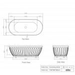 Kensington Gloss White Free Standing Bath 1500mm and 1700mm 