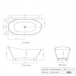 LONDON 1500-1700MM GLOSS WHITE BATH- ALBT-1500