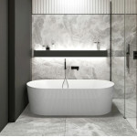 NOOSA FLUTED FACING FREESTANDING BATH 1500mm  Gloss White