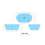 OVBT1000  Oval Freestanding bathtub 1000,1300,1400,1530,1700mm- / OVBT1400