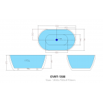 OVBT1000  Oval Freestanding bathtub 1000,1300,1400,1530,1700mm- / OVBT1400