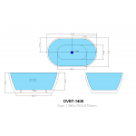 OVBT1000  Oval Freestanding bathtub 1000,1300,1400,1530,1700mm- / OVBT1400