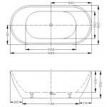 OVBT1000  Oval Freestanding bathtub 1000,1300,1400,1530,1700mm- / OVBT1400