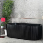 Brighton Fluted 1500-1700mm Matte Black Bath SB782-1500MB