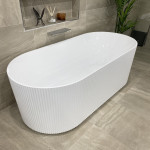 Brighton Fluted 1500-1700mm Matte White Bath SB782-1500MW