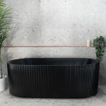 Brighton Fluted 1500-1700mm Matte Black Bath SB782-1500MB