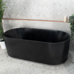 Brighton Fluted 1500-1700mm Matte Black Bath SB782-1500MB