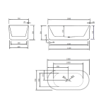 Brighton Fluted 1500-1700mm Matte White Bath SB782-1500MW