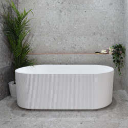Brighton Fluted 1500-1700mm Gloss White Bath AGV1500GW