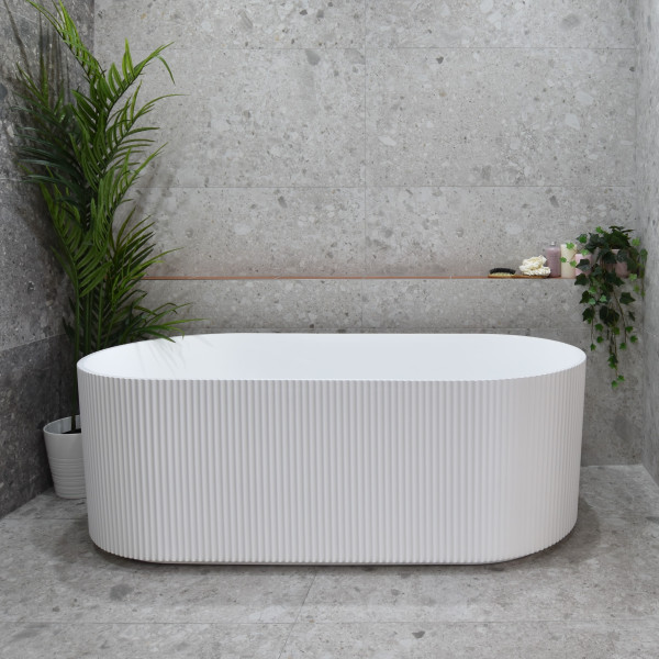 Brighton Fluted 1500-1700mm Matte White Bath SB782-1500MW