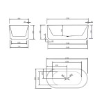 Brighton Fluted 1500-1700mm Gloss White Bath SB782