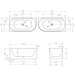 Brighton Fluted Back to Wall 1500-1700mm Matte White Corner Bath SB784-L-1500MW Brighton Fluted Back to Wall 1500-1700mm Matte White Corner Bath SB784-L-1500MW