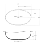 Wave Oval Freestanding 1800mm Bath SB821-1800GW