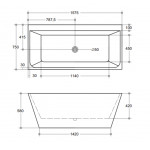 KDK Back to Wall Bathtub- ABT1575  1575mm &1700mm