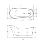 KDK High back bathtub - BBT1400