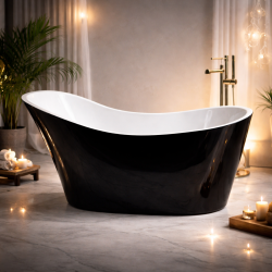 Black and White Bathtub - BBT1700B /MBBT-8-1700