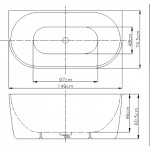 ELBT1400   KDK Back to Wall Bathtub- 1400mm-1700mm