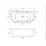 ELBT1500B  Elivia Back to wall bathtub