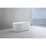 Fluted matte black bathtub 1500mm AGV1500MB